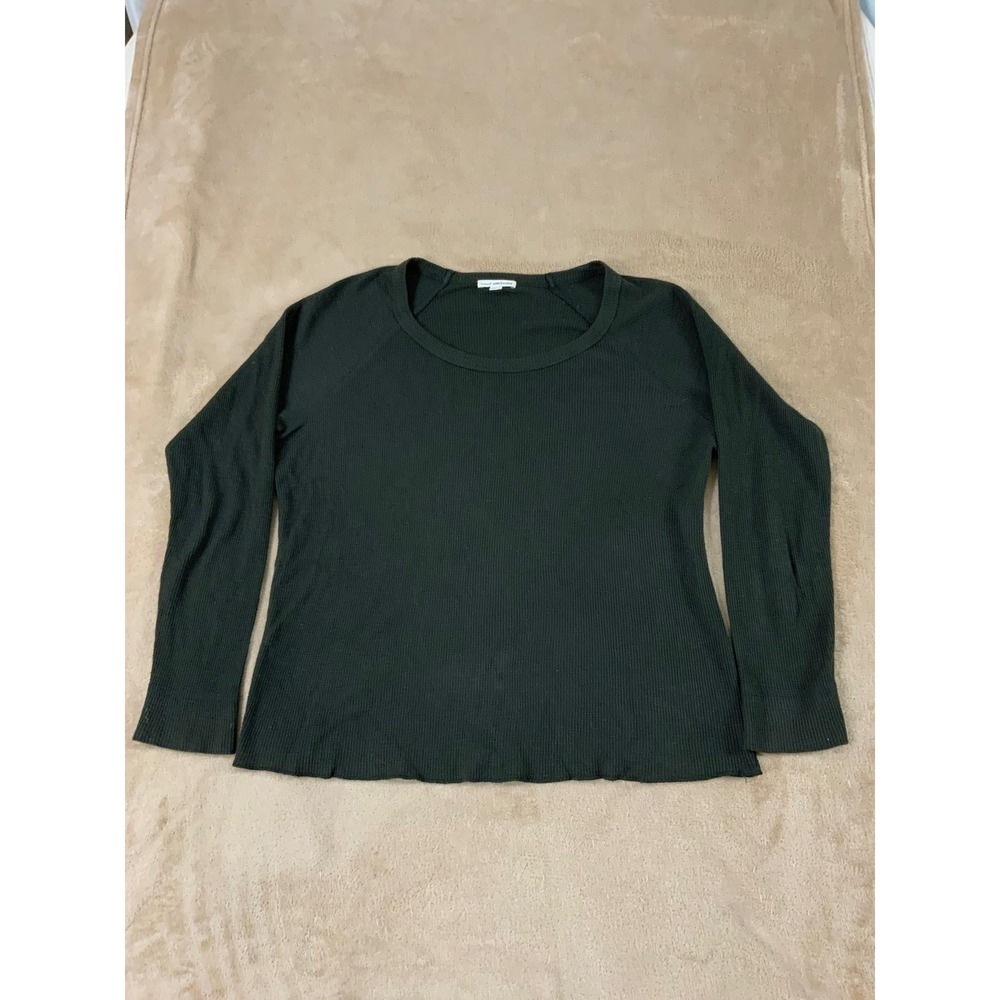 Standard James Peres Shirt Womens Size 1 Black Long Sleeve Crewneck EUC